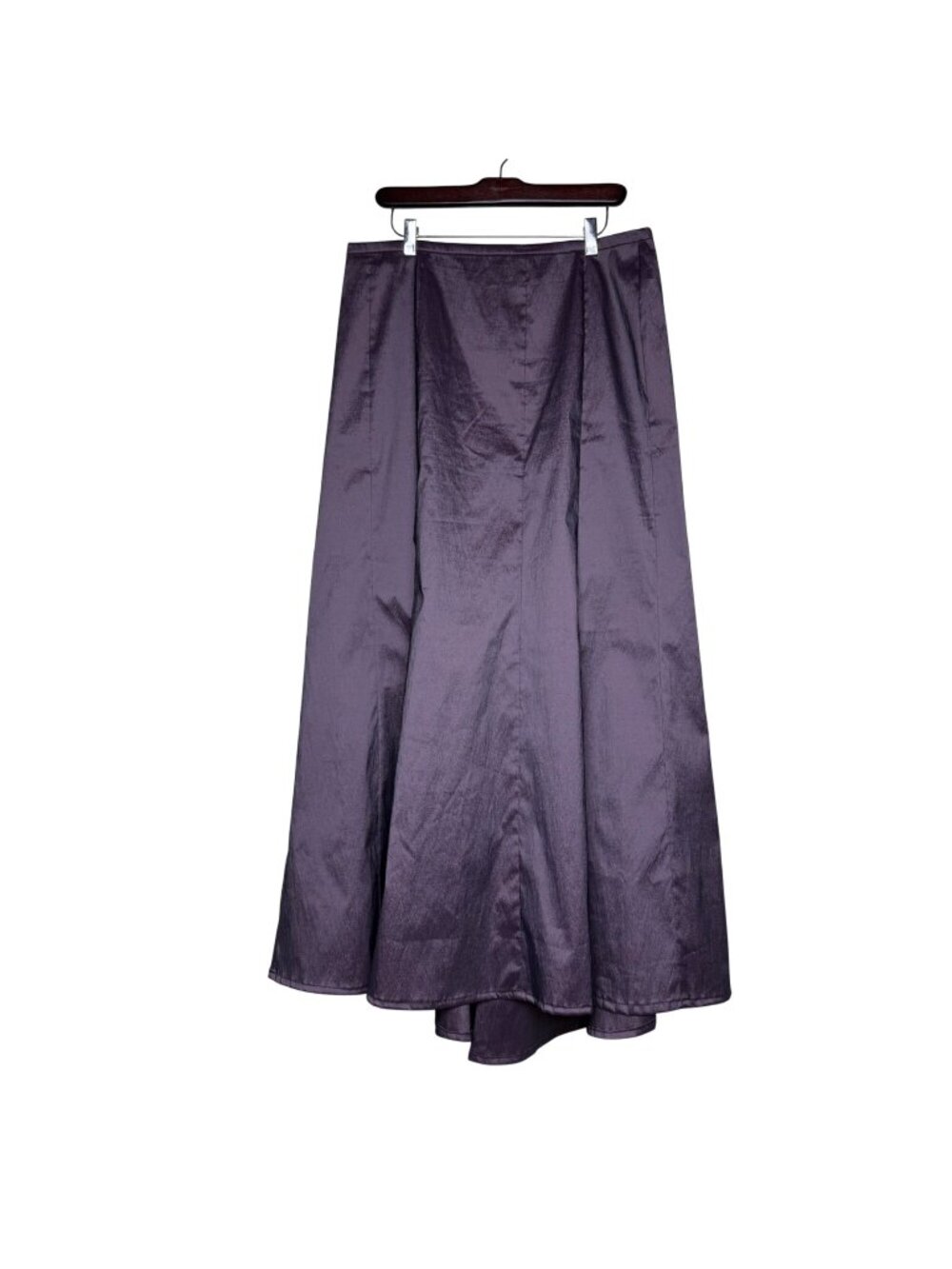 Tadashi Shoji Vintage Maxi Skirt Purple/Eggplant Satin Taffeta Shirt Sz 14